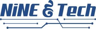 9 tech logo - blue
